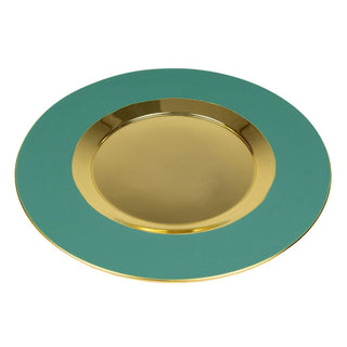 Caspari Turquoise Plate Charger with Gold Interior 17843