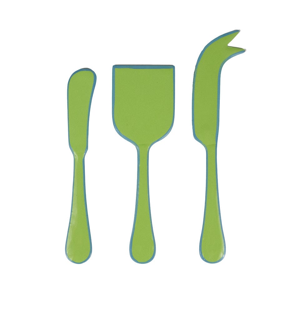 Moss Green & Turquoise Cheese Tool Set