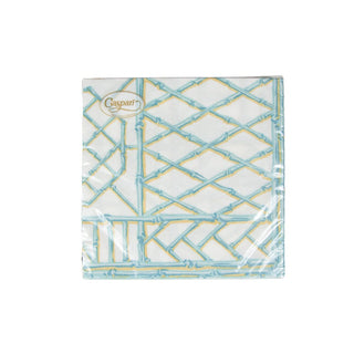 Caspari Bamboo Screen Robin's Egg-Ppr Linen Napkin Airlaid Dinner-12 In 17880DG
