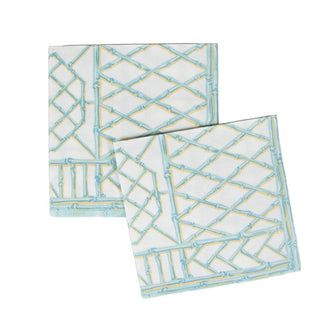 Caspari Bamboo Screen Robin's Egg-Ppr Linen Napkin Airlaid Dinner-12 In 17880DG