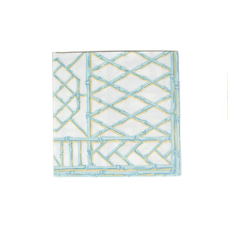 Caspari Bamboo Screen Robin's Egg-Ppr Linen Napkin Airlaid Dinner-12 In 17880DG