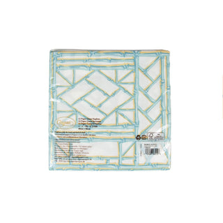Caspari Bamboo Screen Robin's Egg-Ppr Linen Napkin Airlaid Dinner-12 In 17880DG