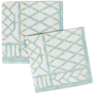 Caspari Bamboo Screen Robin's Egg-Ppr Linen Napkin Airlaid Dinner-12 In 17880DG