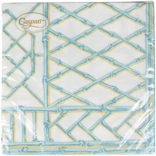 Caspari Bamboo Screen Robin's Egg-Ppr Linen Napkin Airlaid Dinner-12 In 17880DG