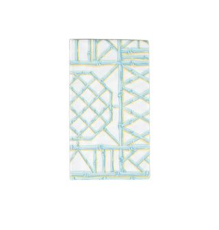 Caspari Bamboo Screen Robin's Egg Paper Linen Guest Towel Napkins - 12 Per Package 17880GG