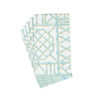 Caspari Bamboo Screen Robin's Egg-Ppr Linen Guest Towels Airlaid - 12 In 17880GG