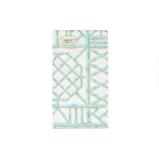 Caspari Bamboo Screen Robin's Egg-Ppr Linen Guest Towels Airlaid - 12 In 17880GG
