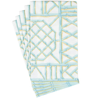 Caspari Bamboo Screen Robin's Egg-Ppr Linen Guest Towels Airlaid - 12 In 17880GG