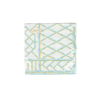 Caspari Bamboo Screen Robin's Egg-Ppr Linen Napkin Airlaid Luncheon-15 In 17880LG