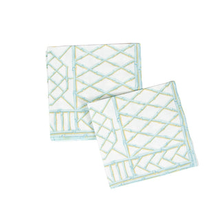 Caspari Bamboo Screen Robin's Egg-Ppr Linen Napkin Airlaid Luncheon-15 In 17880LG