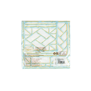 Caspari Bamboo Screen Robin's Egg-Ppr Linen Napkin Airlaid Luncheon-15 In 17880LG