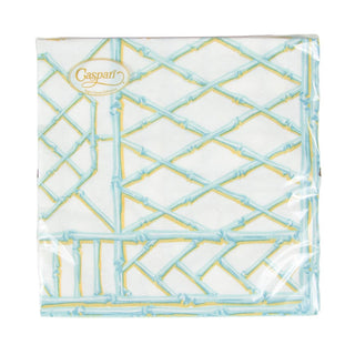 Caspari Bamboo Screen Robin's Egg-Ppr Linen Napkin Airlaid Luncheon-15 In 17880LG