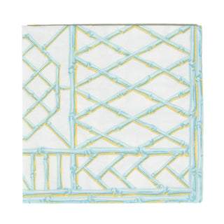 Caspari Bamboo Screen Robin's Egg-Ppr Linen Napkin Airlaid Luncheon-15 In 17880LG