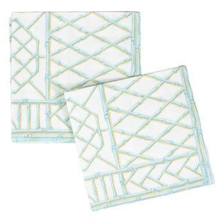 Caspari Bamboo Screen Robin's Egg-Ppr Linen Napkin Airlaid Luncheon-15 In 17880LG