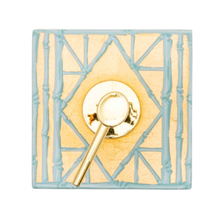 Caspari Bamboo Screen Robin's Egg Lacquer Soap Dispenser 17880LQSOAP