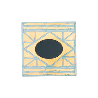 Caspari Bamboo Screen Robin's Egg Square Lacquer Tissue Box Cover 17880LQSQTIS