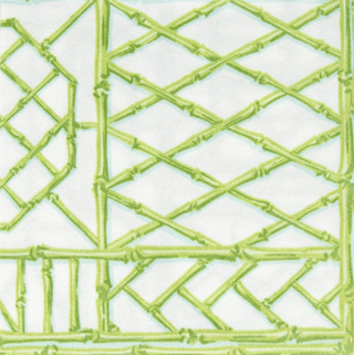 Caspari Bamboo Screen Moss Green Paper Linen Dinner Napkins - 12 Per Package 17881DG