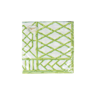 Caspari Bamboo Screen Moss Green Paper Linen Dinner Napkins - 12 Per Package 17881DG