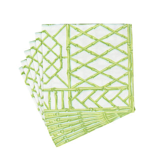 Caspari Bamboo Screen Moss Green-Ppr Linen Napkin Airlaid Dinner-12 In 17881DG