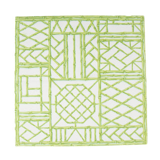 Caspari Bamboo Screen Moss Green-Ppr Linen Napkin Airlaid Dinner-12 In 17881DG
