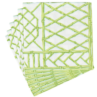 Caspari Bamboo Screen Moss Green-Ppr Linen Napkin Airlaid Dinner-12 In 17881DG