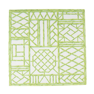 Caspari Bamboo Screen Moss Green-Ppr Linen Napkin Airlaid Dinner-12 In 17881DG