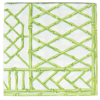 Caspari Bamboo Screen Moss Green-Ppr Linen Napkin Airlaid Dinner-12 In 17881DG