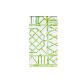 Caspari Bamboo Screen Moss Green Paper Linen Guest Towel Napkins - 12 Per Package 17881GG