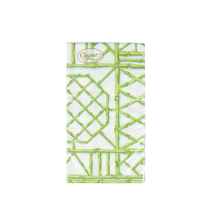 Caspari Bamboo Screen Moss Green-Ppr Linen Guest Towels Airlaid - 12 In 17881GG