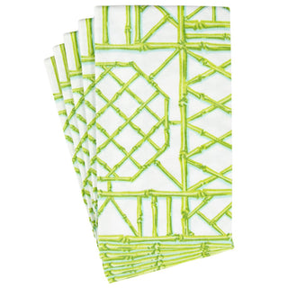 Caspari Bamboo Screen Moss Green-Ppr Linen Guest Towels Airlaid - 12 In 17881GG