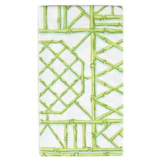 Caspari Bamboo Screen Moss Green-Ppr Linen Guest Towels Airlaid - 12 In 17881GG