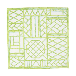 Caspari Bamboo Screen Moss Green Paper Linen Luncheon Napkins - 15 Per Package 17881LG