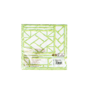 Caspari Bamboo Screen Moss Green Paper Linen Luncheon Napkins - 15 Per Package 17881LG