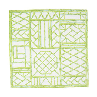 Caspari Bamboo Screen Moss Green Paper Linen Luncheon Napkins - 15 Per Package 17881LG