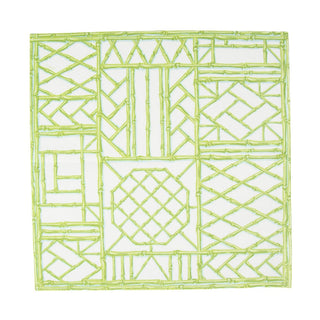 Caspari Bamboo Screen Moss Green-Ppr Linen Napkin Airlaid Luncheon-15 In 17881LG