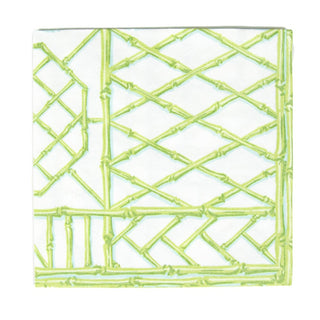 Caspari Bamboo Screen Moss Green-Ppr Linen Napkin Airlaid Luncheon-15 In 17881LG