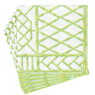 Caspari Bamboo Screen Moss Green-Ppr Linen Napkin Airlaid Luncheon-15 In 17881LG
