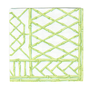 Caspari Bamboo Screen Moss Green-Ppr Linen Napkin Airlaid Luncheon-15 In 17881LG