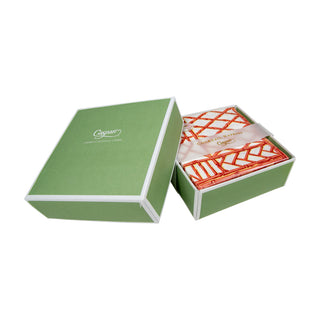 Caspari Bamboo Screen Coral-Paper Linen Napkin Box Cocktail-Airlaid 17882B