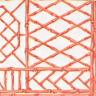 Caspari Bamboo Screen Coral Paper Linen Dinner Napkins - 12 Per Package 17882DG