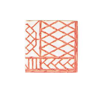 Caspari Bamboo Screen Coral-Paper Linen Napkin Airlaid Dinner-12 In 17882DG