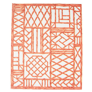 Caspari Bamboo Screen Coral-Paper Linen Guest Towels Airlaid - 12 In 17882GG