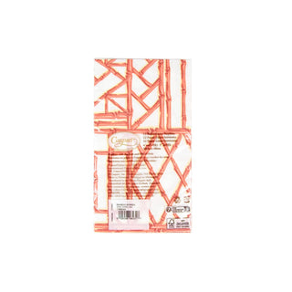 Caspari Bamboo Screen Coral-Paper Linen Guest Towels Airlaid - 12 In 17882GG