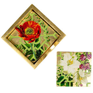 Caspari La Dolce Vita Gold Lacquer Coasters Set Of 4 17891LQCSET