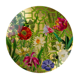 Caspari La Dolce Vita Gold Ttop Placemat Lacquer-Round 15 Inch 17891LQPMRND
