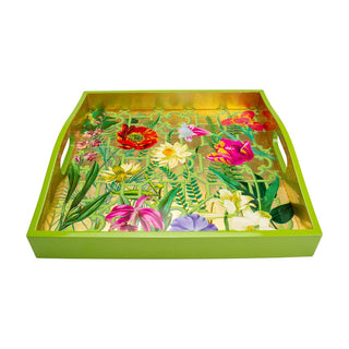 Caspari La Dolce Vita Gold Lacquer Square Tray-14X14 17891LQSQR