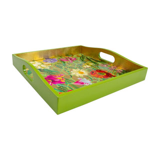 Caspari La Dolce Vita Gold Lacquer Square Tray-14X14 17891LQSQR