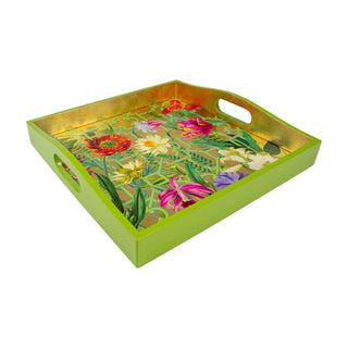 Caspari La Dolce Vita Gold Lacquer Square Tray-14X14 17891LQSQR