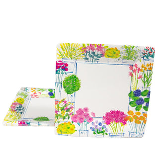 Caspari Flower Market  Sq Salad/Dessert Plates Square 17910SP