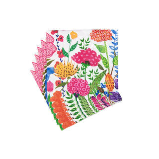 Caspari Cottage Floral Boxed Cocktail Napkins - 40 Per Box 17920B